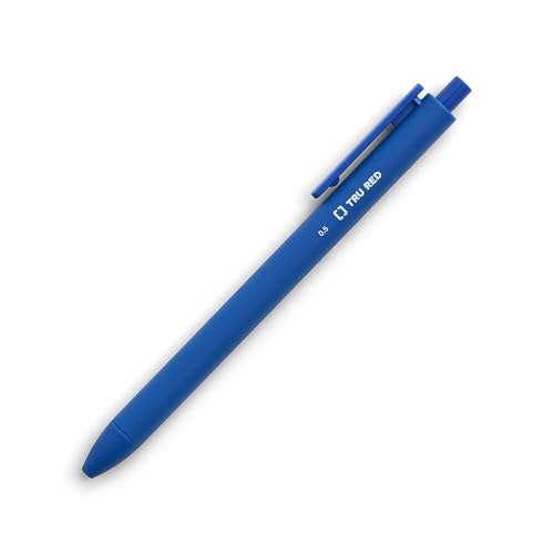 Image of TRU RED Retractable Gel Pens, Fine Point 0.5mm, Blue Ink, 5 Pack - Quick‑Dry Pens for Precise, Smear‑Free Writing