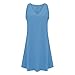 Sundresses for Women Summer Casual V Neck Sleeveless Boho Tank Dress Loose Fit Solid Fashion Beach Vacation Dress Blue 5XL