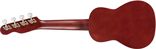 Fender Venice Ukulélé soprano Touche noyer Cerise - Les Beatles, Paul McCartney, John Lennon, RIngo Starr, George Harrison Fender Venice Ukulélé soprano Touche noyer Cerise – Image 3