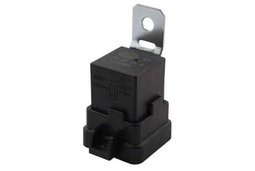 HELLA 4RD 007 794-301 Relay, main current - 12V - 5-pin connector - Changeover Contact - Colour: Black - with holder
