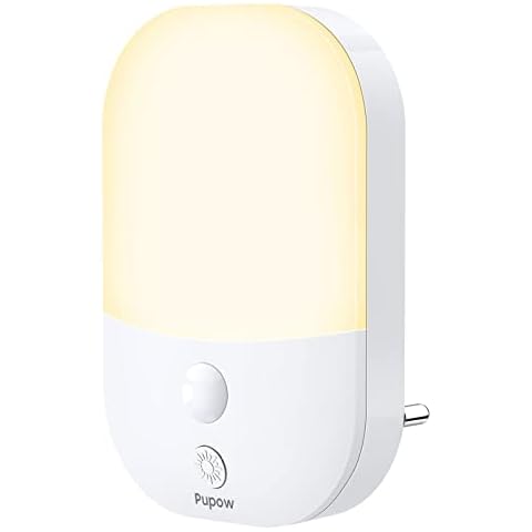Luz Nocturna LED Pupow con Sensor de Luz y 5 Niveles de Brillo Cover