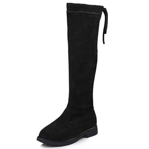 WUIWUIYU Girls Suede Over Knee Boots