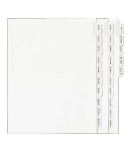 Avery Collated Legal Exhibit Dividers, Allstate Style, Exhibit 1-25, Side Tab, 8.5 x 11 inches, 1 Set (82106)