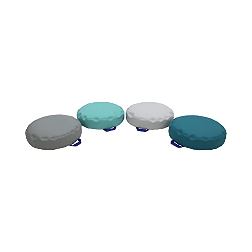 Fdp Softscape 15 Inch Round Bean Floor Cushions With Handles; Flexible Seating For Home, Daycare, Preschool, Classroom, Yoga And Meditation, 4 Inch Height (4-Piece) - Contemporary #TOP3