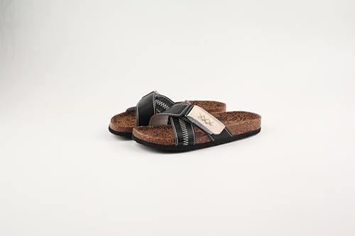 TMA EYES Cork Footbed Sandals - Cow Suede Insole X-Band Slide Sandals for Women Open Toe Beach Sandals3