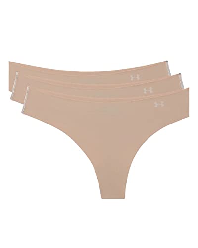 Image of Under Armour 3-pack Pure Stretch No Show Thong Underwear, All-day Comfort Fit & Ultra-soft