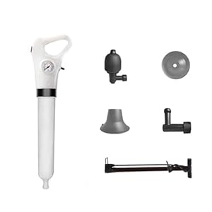 Luchttoiletplunjer, toiletontstopper, met 3 vervangbare koppen Hogedrukplunjerset, plunjergootsteenontstopper, voor het deblokkeren van badkuipdouche