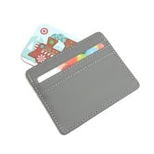 Image of Stealodeal Grey Slim Leather Debit /Credit with Cash Slots (Unisex) 4 Slots Card Holder
