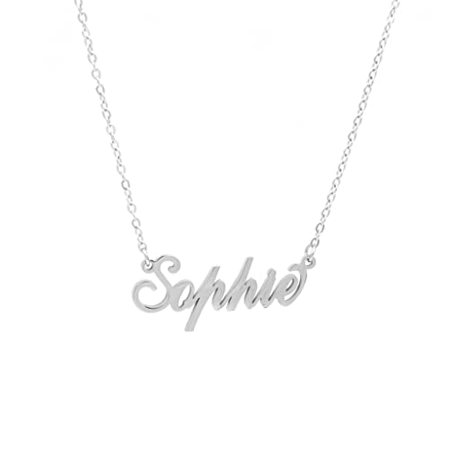 Colours & Beauty Collier en acier pour femmes | Collier personnalisé avec prénom Sophie | Bijoux personnalisé avec prénom: Pendentifs personnalisés et chaîne ovale ajustable Cover