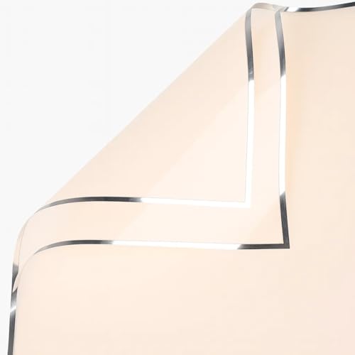 Image of Oasis 20 Sheets Korean Style Transparent Waterproof Premium Bouquet Wrapping Sheet (58 cm x 58 cm) | Mauve With Silver Border Design Flower Wrapping Sheet | Elegant Packaging for Bouquets Gift Wrapping and More