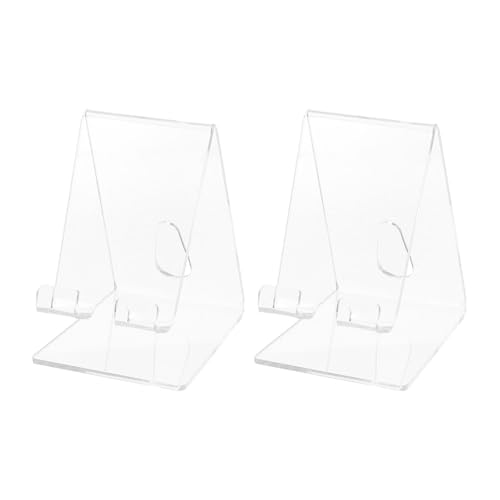 FUTUREORYY 2 Piezas Soporte Móvil Transparente Acrílico para Mesa Expositor Compacto y Elegante para Teléfono Pack de Unidades Resistente y Decorativo para Mostrador y Tienda