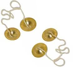 GLOBAL MUSICAL WORK pair of 2 manjira Handmade Percussion Hand Cymbals Brass Manjira Pair - Indian Musical Instrument