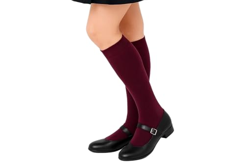 3 Pack Girls Knee High Socks - Unisex Soft Knee High School Uniform Dress Socks - Durable and Breathable - Kids Long socks