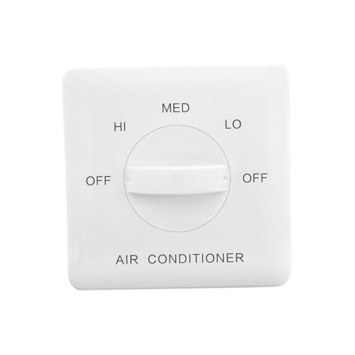 DOITOOL Panel Controlador Ventilador Tres Velocidades para Bobina de Ventilador Aire Acondicionado Central Regulador Abs Resistente y Ajustable para Control de Flujo de Aire Interior
