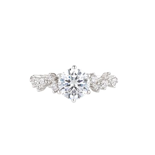 Aihpos Unique Round Cut Gemstone Engagement Rings For Women 10k 14k 18k Gold Vintage Wedding Ring Moissanite Cluster Bridal Ring Anniversary for her2