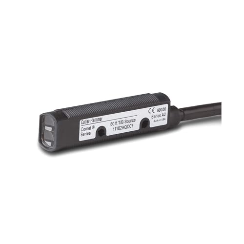 Eaton 11102A6513 Comet Series Photoelectric Sensor, Thru-Beam Mode, 65ft Cable Connection, 80ft Range, 15-30 VDC/20-264 VAC Input Voltage