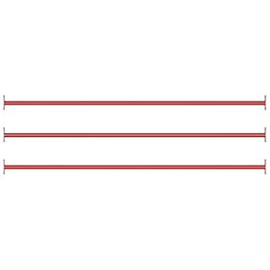 vidaXL Rekstokken 3 st 125 cm staal rood
