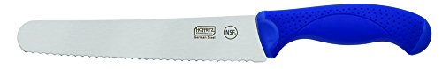 Hoffritz Commercial German Steel Bread Knife with Non-Slip Handle for Home and Professional Use, 8-Inch, Navy