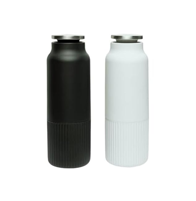 Salt and Pepper Grinder Set, Manual Pepper Mills Refillable Adjustable Coarseness Kitchen Spice Grinders - Set of 2