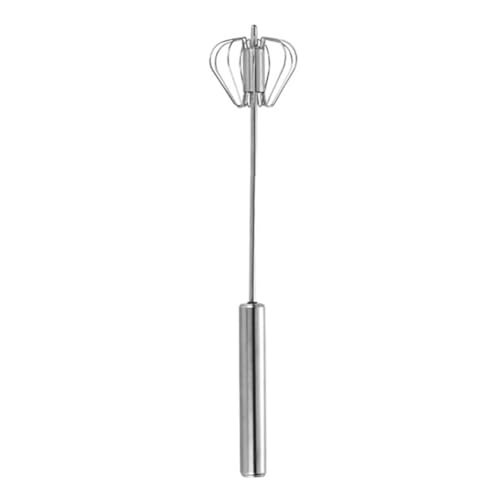 MeevrgR Mini batidor de mano de acero inoxidable para batir y mezclar huevos, batidora manual de cocina con diseño compacto, fácil de limpiar, color plateado