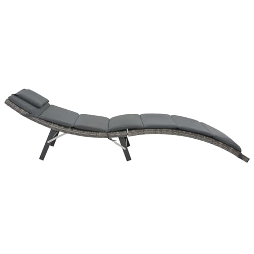 Chaises de jardin pliantes en polyrotin gris gain de place - 5