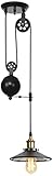 Altura: 39,37 pulgadas (100 cm); Ancho: 9,06 pulgadas (23 cm); Longitud de la cadena: 35,43 pulgadas (90 cm); Cadena / cordón ajustable; Material: metal; De color negro