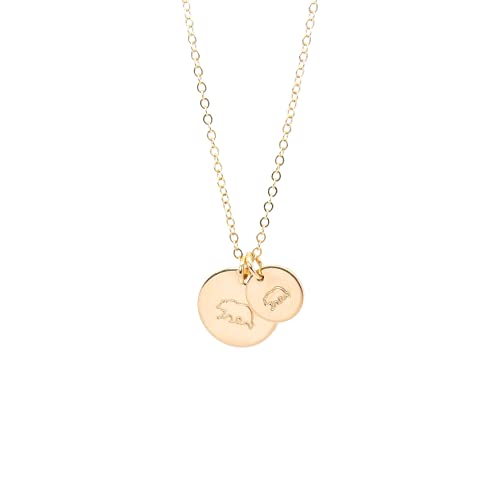 Mama Bear and Baby Bear Necklace, Gold Silver or Rose-Gold, Personalized Mama Bear Necklace for Mom, Momma Bear Necklace