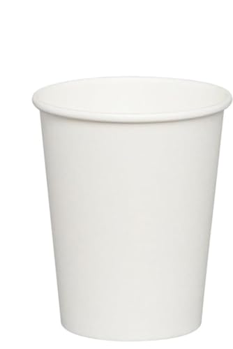 Vasos de Cartón Blancos 205ml (7oz)   200 pcs Desechables Vasos Café  para Oficinas, Clínicas Dentales,Cafés Apto para Hostelería, Catering, Máquinas Expendedora  ara Degustaciones y Bebidas Frías