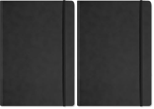 Image of Silvine A4 Executive Hardback Notebook/Journal Black. 160 Dotted Pages of 90gsm Premium Ivory Paper (Pack of 2)