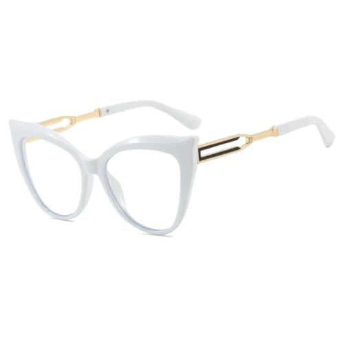 Lunettes de soleil œil de chat luxe blanc aux verres dégradés pour une allure sophistiquée