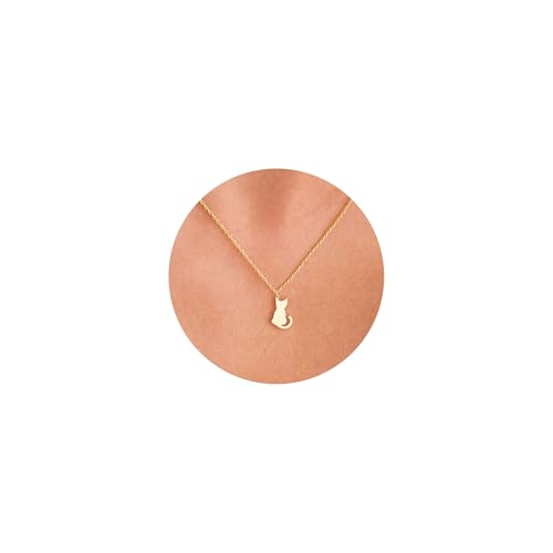 VRIUA Cat Necklace for Women – 14K Gold Plated Dainty Gold Cat Necklace for Women Minimalistic Trendy Jewelry
