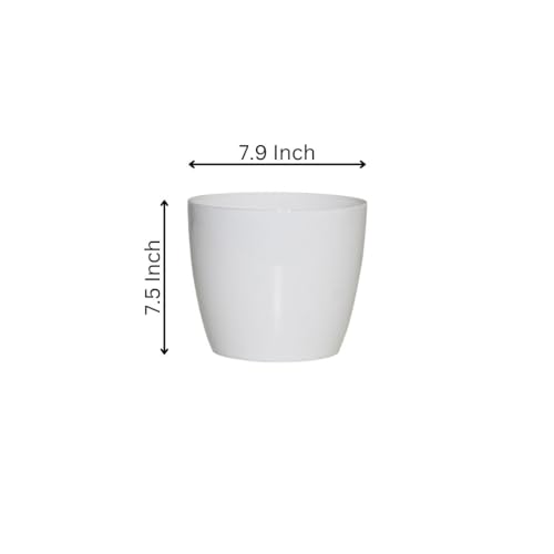 Image of Harshdeep Plant Pots for Home Decor - Valencia - Indoor Outdoor Garden Decor Round Plastic Planters 8 Inch Set of 4 (Green)