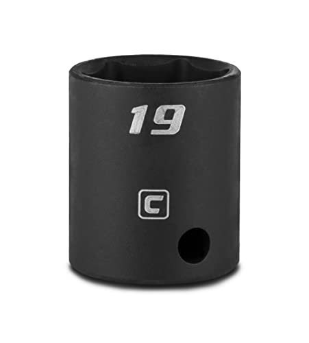 Capri Tools 19 mm Shallow Impact Socket, 3/8-Inch Drive, 6-Point, Metric