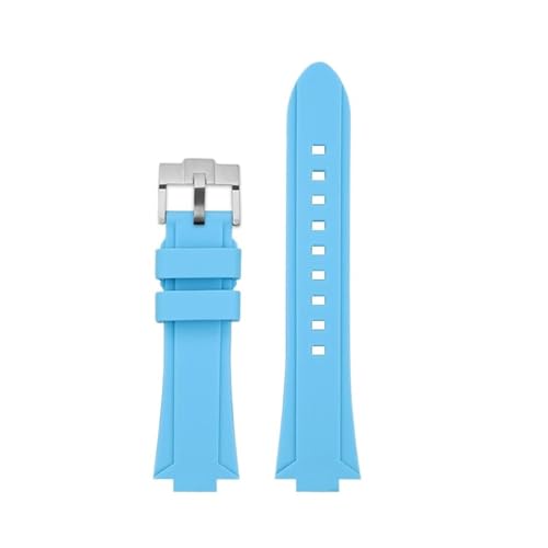 ETANNFMQ Casio EFR-S108D EFS-S570 ECB-10YDC ウォッチストラップ対応 メンズ EFRS108D ウォッチチェーン付き(Skyblue-silver,For EFR-S108D)