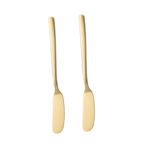 CLISPEED Couteau à Beurre En Acier Inoxydable 304 Doré, Coupe-beurre Multifonction 2 Pièces, Tranche Confiture Et Fromage, Ustensile Cuisine Professionnel Pour Restaurant Et Pâtisserie