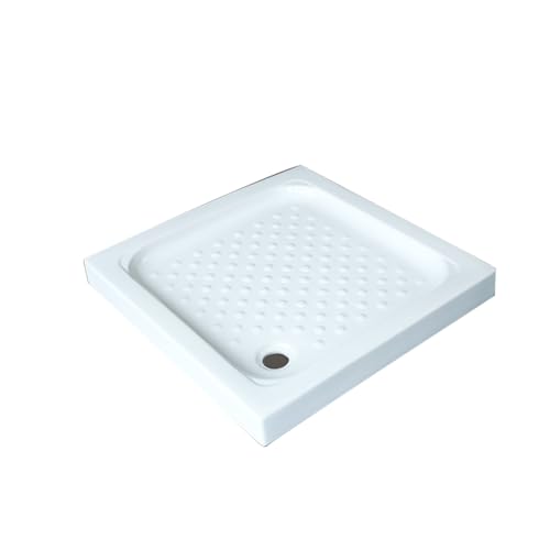 zxpddpIy Ceramic Material, Square Shower Pan, can be Used for Bathroom Drainage, Anti-Slip, White, Easy to Clean, with Drain Port, High Temperature Firing(90cm/35.4in)