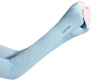 BuyBackLet's Slim Arm Sleeves UV Sun Protection Arm Cover Sleeves Cooling Dust/Pollution Protection Long Sleeves Universal Fit for Men&Women&Kids (SKY BLUE)