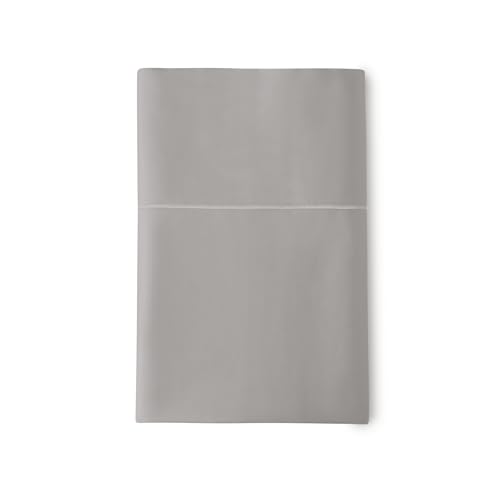 Image of Certified Organic Twin Flat Sheet Only - 100% Organic Cotton Top Sheet with Luxurious Soft and Breathable 300 Thread Count Sateen Weave Finish - GOTS & Fairtrade Certified (Stone, Twin)