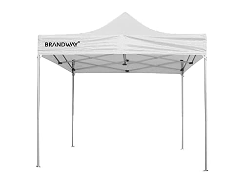 Image of Gazebo Tent Portable Popup Foldable Canopy 6.5x6.5 Ft Shelter for Event, Advertisement, Promotion, Exhibition Stall, Waterproof Outdoor Gazebo Tent, Heavy Duty Frame (White, 2x2 Meter)