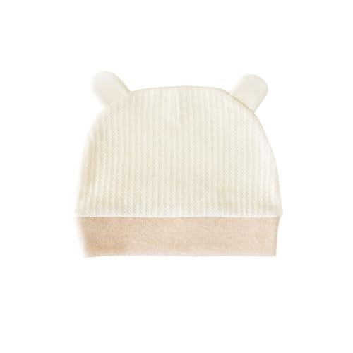 ffgguuiic Cotton Newborn Baby Caps Soft & Breathable Hat Elastic Headband Comfortable Newborn Hat Upgrades for 0-3 Months Infants White