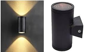 Sunix Lite LX 10 Watts Up-Down Indoor Outdoor Cylindrical Shape Highlighter LED Waterproof Exterior Wall Light Gate Boundary Path Lamp 5 Watts Each Side (Warm White)(Aluminium)