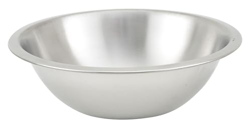 Tazón para mezclar Winco Browne de acero inoxidable 3 cuartos miniatura 1
