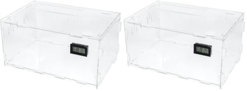 Image of BETAZOOER Acrylic Reptile Terrarium Breeding Tank Enclosure 11.4 inchx7.7 inchx5.9 inch (Pack of 2)