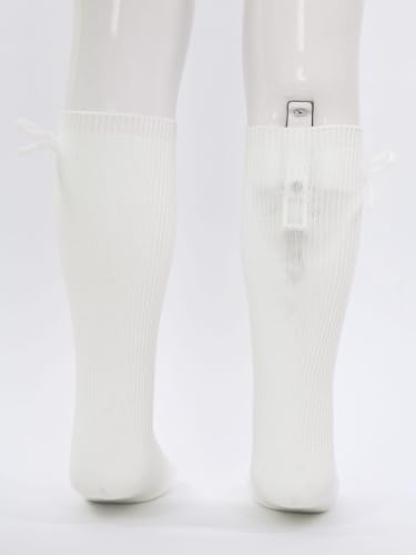 Jelory Baby Girls Knee High Socks with Bowknot Long Stockings Infants Toddlers Cotton Cable Knit Tube Socks4