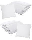 PRAKTISCHES SET - Sie erhalten 2 Winter-Bettdecken 135x200 cm und 2 Kopfkissen 80x80 cm - perfektes Set für ein Paar oder für Singles, die jederzeit frisches Bettzeug griffbereit haben möchten