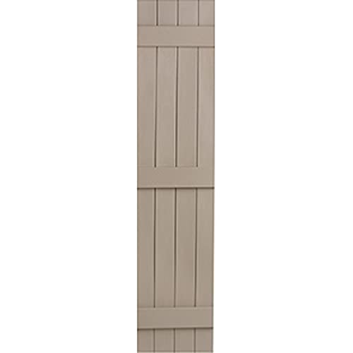 Polaris Homeside 4 Board and Batten Joined Vinyl Shutters (1 Pair) 14-1/2in. x 39in. - 050 Black