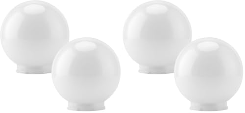 Image of 2 Pcs White Acrylic Replacement Globe, 6x6x3 inch Replacement Globe Shade, Smooth Light Covers for Light Fixture Decorative, Lighting Replacement (Pack of 2)