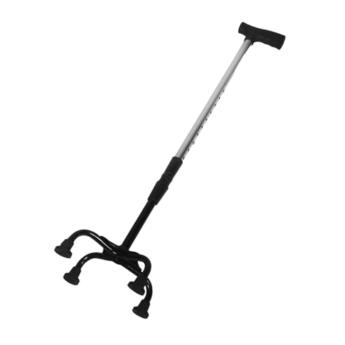 DEARMAMY Bastón para Mayores con Cuatro Patas De Acero Inoxidable Antideslizante Ajustable Altura para Mayor Estabilidad para Trekking y Uso Diario DEARMAMY Bastón para Mayores con Cuatro Patas De Acero Inoxidable Antideslizante Ajustable Altura para Mayor Estabilidad para Trekking y Uso Diario