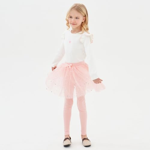 BINIDUCKLING Toddler & Little Girls Glitter Tutu Skirt with Leggings 18 Months-6 Years4