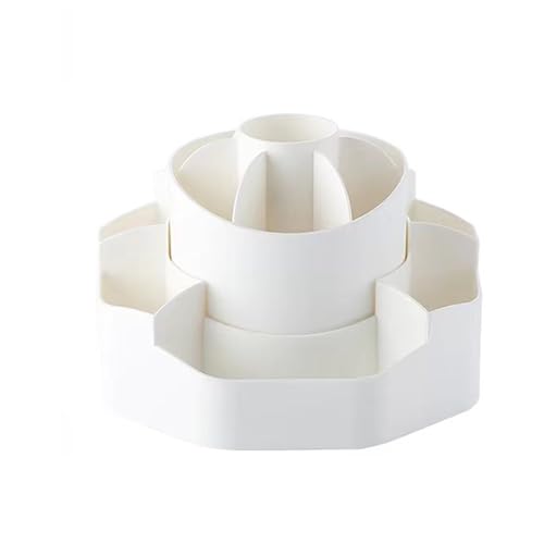 ペン立て 360度回転 ペンホルダー 13グリード分類鉛筆たて 大容量 多機能 分類箱 収納ボックス おしゃれ 小物入れ 文房具 化粧品 収納 便利 卓上収納 オフィス 学校 家庭生活用 (ベージュ)